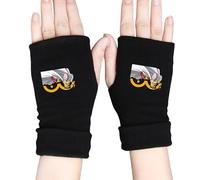 Xinchangda One Punch Man Gloves, One Punch Man Anime Saitama Unisex Pure Cotton Half-Finger Typing Gaming Gloves Cozy Knitted Warm Gloves for Men and Women