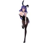 Xinchangda Raiden Ei Figure Statue Hu Tao Action Figure Anime Raiden Shogun Figurine Girls Model, Black White Bunny Costume Standing Position Sculpture PVC Desktop Dekoration Collectible Gift 25CM