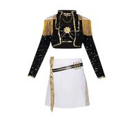 Xinchangda Rumi Cosplay Costume Mira Zoey Cosplay K-POP Singers Stage Performance Outfits Sequins Short Jacket Uniform Skirt Full Set for Anime Halloween Costume