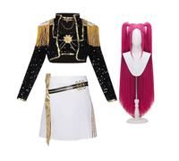 Xinchangda Rumi Cosplay Costume Mira Zoey Cosplay Singers Stage Performance Outfits Sequins Short Jacket Uniform Skirt Full Set for Anime Halloween Costume