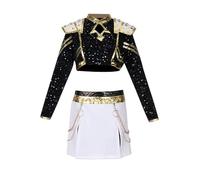 Xinchangda Rumi Cosplay Costume Mira Zoey Cosplay Singers Stage Performance Outfits Sequins Short Jacket Uniform Skirt Full Set for Anime Halloween Costume
