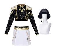 Xinchangda Rumi Cosplay Costume Mira Zoey Cosplay Singers Stage Performance Outfits Sequins Short Jacket Uniform Skirt Full Set for Anime Halloween Costume