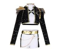 Xinchangda Rumi Cosplay Costume Mira Zoey Cosplay Singers Stage Performance Outfits Sequins Short Jacket Uniform Skirt Full Set for Anime Halloween Costume