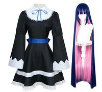 Xinchangda Stocking Cosplay Costume Panty Cosplay Outfits College JK Uniform Skirt Full Set, Black Woman Dress Anime Cosplays Outfit Halloween Christmas Carnival Party Role Play Clothes Gift for Fan