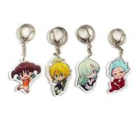 Xinchangda The Seven Deadly Sins Wrath of The Gods Keychain Anime Peripheral Acrylic Pendant Double-sided Transparent Acrylic Pendant Accessories Gifts for Anime Fans