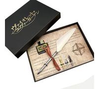 Xinchangda Violet Evergarden Feather Pen Vintage Fountain Pen Feather Dip Pen Ink Replacement Nibs Stationery Set Personalised Gifts for Anime Fans