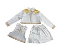 Xinchangda Zoey Cosplay Costume Rumi Mira Cosplay K-POP Singers Stage Performance Outfits of White Short Jacket Uniform Skirt for Anime Role Play Halloween Costume