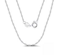 XINCHENG 2mm Silver Twist Rope Chain Necklace, 16"-30" Length, Lobster Claw Clasp, Modern Style, Unisex, Zinc Metal, Polished Finish