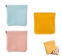 XINCHENG 3pcs Small Makeup Pouch, Mini Makeup Bag, Waterproof Leather Pocket Makeup Bags, No Zipper Pocket Makeup Bags for Cosmetics Earphones Jewelry Storage