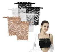 XINCHENG 6 Pcs Modesty Panels for Low Cut Tops, Clip-On Mock Camisole Bra Inserts, lace Insert for Low Cut Tops, Cleavage Cover Up for Dresses