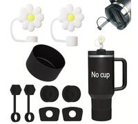 XINCHENG 9pcs Spill Proof Stopper for Stanley, 2Pcs Silicone Spill Proof Stopper, 6Pcs Straw Cover Cap for9-10 mm Straw, 1Pcs Silicone Boot for Stanley Cup 40oz & 30oz