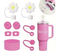 XINCHENG 9pcs Spill Proof Stopper for Stanley, 2Pcs Silicone Spill Proof Stopper, 6Pcs Straw Cover Cap for9-10 mm Straw, 1Pcs Silicone Boot for Stanley Cup 40oz & 30oz