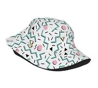 xinchenxin Back to The 80'S Eighties Funky Pattern Bucket Hat for Men Women Printed Fisherman Hat Packable Sun Cap Travel Outdoor Beach Caps