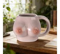 XINCHIA 400ML Novelty Boobs Coffee Mug Creative Human Body 3D Breasts Ceramic Cup with Handle Funny Large Boob Espresso Mug Body Art Drinking Water Cup Novelty Gift Home Bar Decor