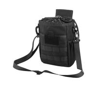 XINCHIA Canvas Belt Pouch Waist Bag Small MOLLE Sling Bag Waterproof Foldable Small Daypack with Drawstring Outdoor Sports Storage Organiser with 4 Pockets for Travel Cycling Hiking