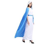 XINCHIA Full Length Hooded Fancy Dress Costume Cloak Long Cosplay Mary Jesus Warriors Gladiator Costume Dress Up Costume Outfit for Halloween Cosplay Xmas Easter Stage Performance