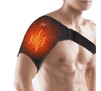 XINCHIA Heated Shoulder Support Brace Compression Support Wrap Belt Arthritis Joint Injury Pain Relief Arm Support Neck Shoulders Breathable Heating Pad Protective Brace Adjustable Strap Rotator Cuff