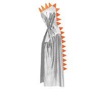 XINCHIA Kids Halloween Metallic Spike Cape Hooded Scale Cloak Dragon Dinosaur Medieval Accessory for Dress Up Pretend Play Fantasy Robe,Birthday,Cosplay Theme Party Costume Gold/Blue/Silver