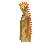 XINCHIA Kids Halloween Metallic Spike Cape Hooded Scale Cloak Dragon Dinosaur Medieval Accessory for Dress Up Pretend Play Fantasy Robe,Birthday,Cosplay Theme Party Costume Gold/Blue/Silver