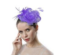 XINCHIA Ladies Flower Feather Fascinator Hat Veil Net Headband Clip Pillbox Hat Wedding Bridal Hair Clip Headpiece Top Hat Race Ascot Cocktail Tea Party Headwear Bowler Hat Banquet Hair Accessories