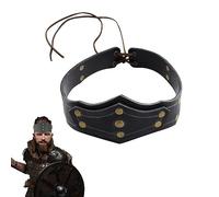 XINCHIA Medieval PU Leather Crown Punk Viking Lace-up Headpiece Halloween Cosplay Warrior Headgear Tiara Punk King Queen Headdress Adjustable Headwear for Women Men Fancy Dress Costume Accessory
