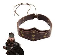 XINCHIA Medieval PU Leather Crown Punk Viking Lace-up Headpiece Halloween Cosplay Warrior Headgear Tiara Punk King Queen Headdress Adjustable Headwear for Women Men Fancy Dress Costume Accessory