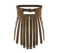 XINCHIA Medieval Punk Leather Tassel Skirt with Belt Viking Knight Armor Skirt Retro Roman Gladiator Dress Adjustable Belt Fancy Dress Medieval Costume Halloween Cosplay Costume Party Accessories