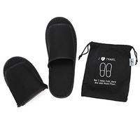 XINCHIA Portable Travel Slippers Foldable Open Toes Sandals Non-Disposable Cotton Hotel Spa Slippers Guest Room Unisex Indoor House Floor Footwear Anti-skid Business Travel Trip Flight Shoes Footwear