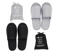 XINCHIA Portable Travel Slippers Foldable Open Toes Sandals Non-Disposable Cotton Hotel Spa Slippers Guest Room Unisex Indoor House Floor Footwear Anti-skid Business Travel Trip Flight Shoes Footwear