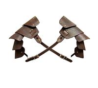 XINCHIA Retro Medieval Knight Leather Punk Viking Armor - Adjustable Double Shoulder Guard for Women & Men - Halloween Cosplay Warrior Costume