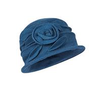XINCHIA Women Ladies Wool Felt Bucket Hat Floral Fedora Bowler Hat Vintage Cloche Fashionable Church Hat Winter Cloche Bucket Hat Soft Warm Dome Beanie Hat Sun Hats Fisherman Caps Solid Color Blue
