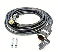 XINCOL C005 Heavy Duty Cigarette Lighter Extension Cable 13FT(3.6M) 16AWG Copper Wire 12V/24V Male to Female Adapter Cord with LED Indicator (Built-in 15A Fuse & 2×15A Spare Fuses)