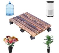 XINCXIN Plant Caddy With Wheel,Wood Rectangle Plant Stand,Flower Pot Dolly with 360°Caster Wheels Can be Easy to Move,Outdoor Indoor Plant Caddy Save Time(30x40cm)