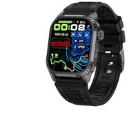 XINDADA 2026 Outdoor Military SmartWatch GPS trackr IP67 Flashlight 1.95" HD Display Screen Bluetooth Call Men Sports Fitness Smartwatch (Black silicone)