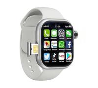 XINDADA CD99 AMOLED Smart Watch Men Women 4G SIM Card Wifi Cellular GPS NFC Smartwatch Series 9 Android 9.0 Rotating Camera Sport Watch (Silver,8GB 128GB)