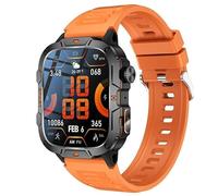 XINDADA Smart Watch LED Flashlight QX12 1.96inch Large Screen Bluetooth Calling AI Voice SOS Men Women Smartwatch Sports Fitness Tracker (Orange)