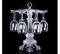 XINDAM 6 Hook Design Tabletop Glass Eiffel Tower Stemware Rack/Rotate 6 Wine Glass Storage Holder Stand Air Drying Rack