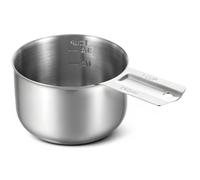 Xindojuz 1 Cup Single Stainless Steel Measuring Cup, Etched Inner Scale Metal Measure Scoop for Cooking Baking, Laundry Detergent, Wet and Dry Ingredients, Dishwasher Safe (240 ml, 8 oz)