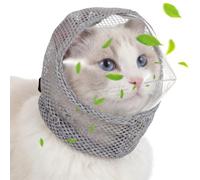 Xindojuz 1 PCS Adjustable Cat Muzzle for Grooming, Breathable Cat Pet Head Cover, Transparent Anti-Bite Cats Mask Helmet for Nail Trimming Bathing Vet Visits (S Size, 11.02 inches / 28 cm)