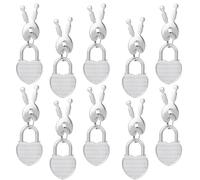 Xindojuz 10 Pack Mini Cute Diary Padlock, Small Heart Shaped Locks with Keys, Tiny Love Luggage Diary Lock and Key Set for Diarys Book Storage Box, Jewelry Locker Decor, Valentine Gift (Silver)