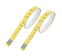 Xindojuz 2 PCS Steel Self-Adhesive Measuring Tapes, 39 Inch/100cm Imperial and Metric Scale Ruler Left to Right Sticky Measure Tape with Adhesive Backing for Woodworking Saw Drafting Table (Yellow)