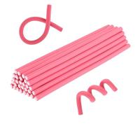 Xindojuz 30 PCS Flexible Heatless Curling Rod, Skinny Small Flexi Rods Soft Twist Foam Tiny Hair Rollers for Tight Curl Women Girls Home Use Long Medium and Short Hair, Pink(8 mm)