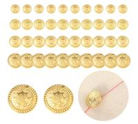 Xindojuz 40 PCS Gold Metal Blazer Buttons Set, No-Sew Removable Vintage Brass Coat Button for Craft, 4 Holes Gold Sewing Buttons for Blazer Suits Sport Coats Uniform Jacket (15mm 18mm 20mm 25mm)