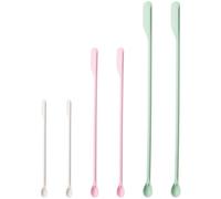 Xindojuz 6 Pack Makeup Spatulas Mini Set, Reusable Silicone Jar Scraper in Mini, Small, Large Sizes, Beauty Cosmetic Spatula Tool for Cosmetics, Lotion, Food Bottles & Skincare Jars (Multicolor)