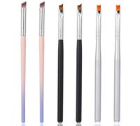 Xindojuz 6 PCS French Tip Brush, Oblique Head and Half Moon Shape French Manicure Brushes Set with Wood Handle for Gel Nails Tips UV Acrylic Painting Drawing Pen Stickers