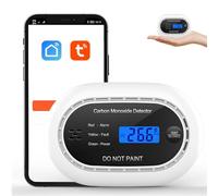 XINDUM 10 Years Carbon Monoxide Detector, Smart Carbon Monoxide Alarm with APP, 2.4GHz WiFi, CE Certificated EN50291 Standard CO Detector, LCD Display, 85dB Audible Alarm, Sealed in Lithium Battery