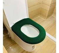XINDUO Thicker Warm Toilet Cover Seat,Universal thick plush toilet seat-Dark green,Winter Warmer Toilet Lid Cover Soft Plush