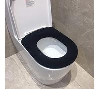 XINDUO Washable Cloth Toilet Seat Cover Pads,Universal thick plush toilet seat-black,Soft Plush Toilet Lid