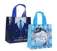 XINDY 2Pcs Fathers Day Bags, Reusable Happy Father's Day Bag Non Woven Best Dad Gift Bag with Handle for Presenting Gifts to Dad Grandad