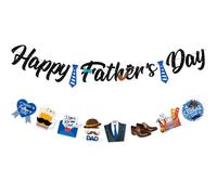 XINDY Fathers Day Banner for Fathers Day Decorations, Happy Father's Day Bunting Banner Party Backdrop Best Dad Decoration for Daddy Gifts from Daughter Son